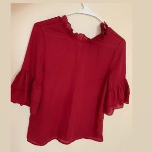 Shein red blouse
